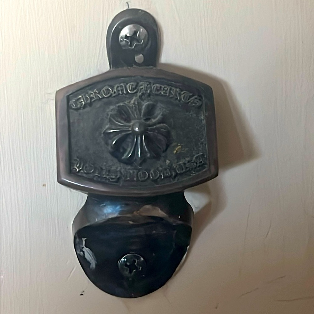 Chrome Hearts authentic wall mounted bottle opener 925 with auth leather bag